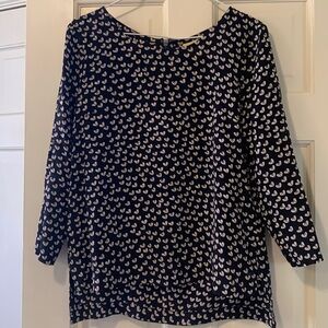 Maeve Silk Heart 3/4 Sleeve Shirt